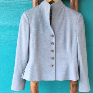 AKRIS 100% Cashmere Cropped Light Blue Jac…